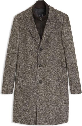 BOSS Slim-fit coat in Italian jersey with virgin wool