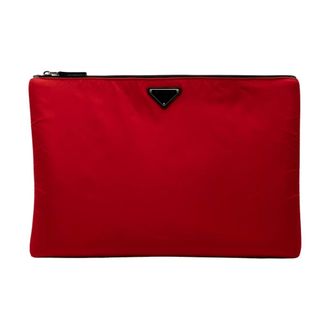 Prada Pre-owned Flat Pouch - Dames - Pre-owned - Rood - Maat: ONE Size