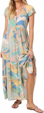 O'Neill Zygrid Butterfly Midi Dress In Beige