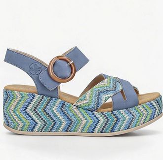 Rieker Womens Rieker 69469 Womens Ankle Strap Sandals Blue - Size: 7.5