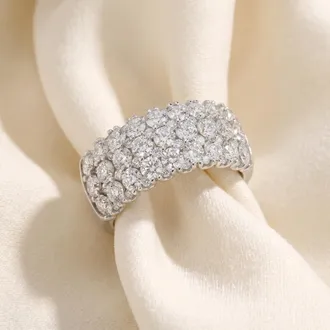 Pompeii3 2 3/4Ct Lab Grown Diamond Wedding Ring 10k White Gold