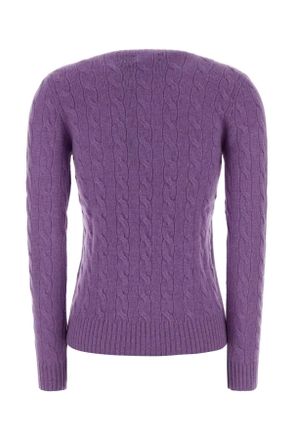 Polo Ralph Lauren Womens Purple Wool Blend Sweater Amethystfallsheather Exterior: Cashmere Maglieria