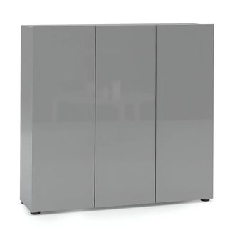 Levante Scarpiera Grigia 3 Ante 120x34x115 Cm Melaminico Laccato