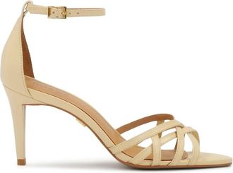Kazar Sandalettes met kruisende bandjes - Dames - Sandalen met hakken - Beige - 40 EU - Leer - Schoenen