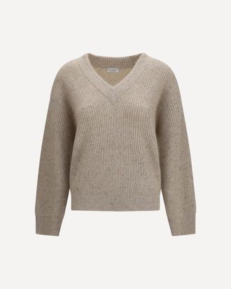 Brunello Cucinelli Cashmere and mohair V-neck Sweater Female M