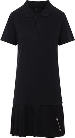 Balenciaga Womens Layered Polo Mini Dress - Black Cotton - Size EU 34 (Womens)