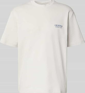 Lindbergh Lindbergh Oversized T-Shirt mit Label-Print in Offwhite, Gr&ouml;&szlig;e XXL