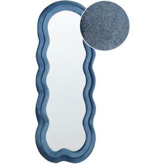 Beliani Beliani - Specchio da parete moderno e decorativo appeso 57 x 160 cm Telaio in mdf Forma irregolare Blu Lacs