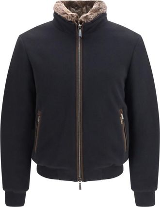 Moorer Black Regular Bomber Jacket