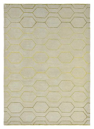 Wedgwood Designer Teppich Arris Beige/Gold - handgetuftet, aus 90% reiner Schurwolle