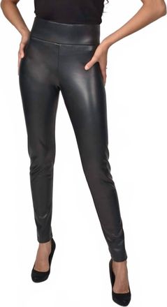 Frank Lyman Design Leatherette Leggings In Black