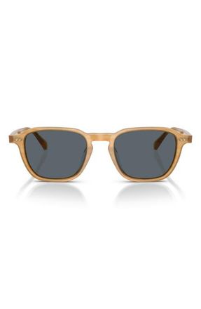 Oliver Peoples Emryn 50mm Pillow Sunglasses in Semi-Matte Goldwood /Blue at Nordstrom