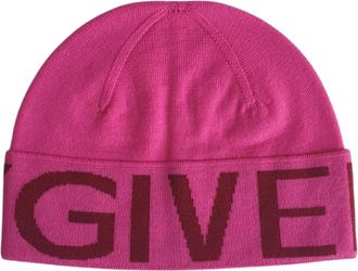 Givenchy Merino wollen jacquard beanie - Dames - Hoeden - Roze - ONE Size - Wol - Accessoires