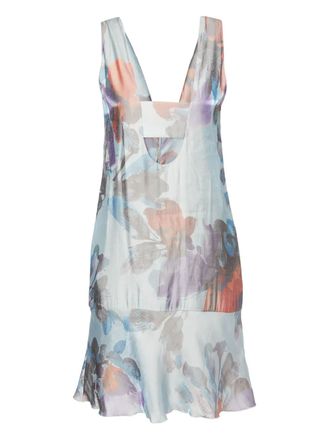 Emporio Armani floral-print dress - Blue