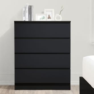 Birlea Oslo 4 Drawer Chest White in Black