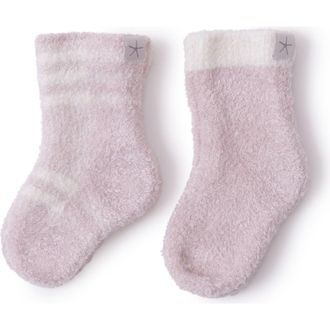 Barefoot Dreams CozyChic Lite 2-Pack Assorted Sock Set in Barely Pink-Cream at Nordstrom