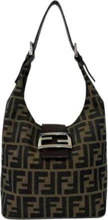 Fendi Pre-owned Vintage Schoudertas - Dames - Vintage Schoudertas - Bruin - ONE Size - Leer - Vintage