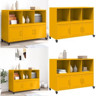 vidaXL Credenza Giallo Senape 100,5x39x72 cm in Acciaio - Credenza giallo senape - Credenza moderna