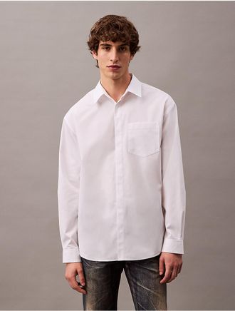 Calvin Klein Mens Pocket Cotton Button-Down Shirt - White - XS