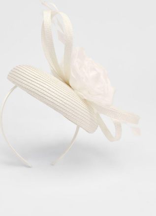 Karen Millen Womens Flower Trim Pillbox Fascinator - White - One Size