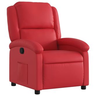 vidaXL Sill&oacute;n Reclinable De Cuero Sint&eacute;tico Rojo Vidaxl