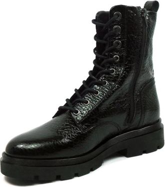 PIEDI NUD 1 Avola 03.01 - Dames - Veterlaarzen - Zwart - 38 EU - Leer - Schoenen
