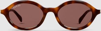 Gucci Round Frame Sunglasses, Beige
