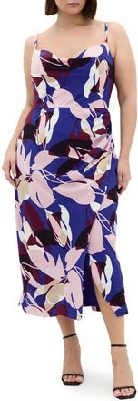 City Chic Mariana Printed Cowl Neck Midi Dress in Wild Fern at Nordstrom, Size 20W