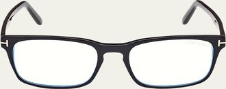 Tom Ford Blue Blocking Acetate Rectangle Glasses