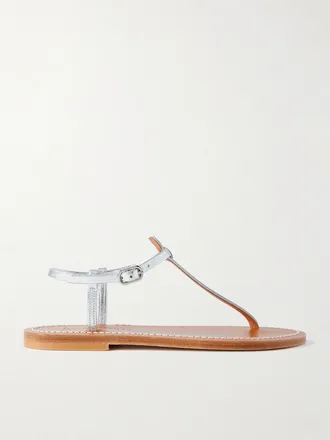 K.Jacques Sandali In Pelle Metallizzata Picon - Argento