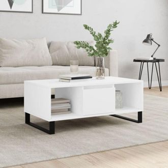vidaXL Tavolino da Salotto Bianco 90x50x36,5 cm in Legno Multistrato - Vidaxl
