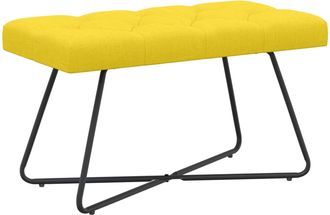 vidaXL Banco Con Tapicer&iacute;a Con Botones Amarillo Claro 80 X 40 X 46 Cm Vidaxl