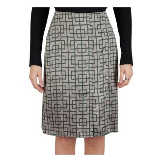 Kiton Short Skirts, female, Multicolor, Size: S Geometric Silk Skirt