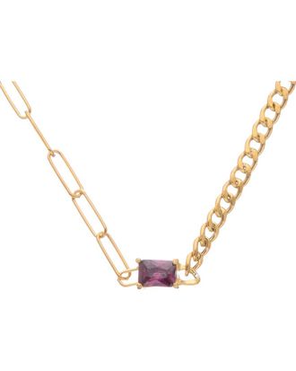 Meshmerise 18K Over Silver 1.50 Ct. Tw. Gemstone Birthstone Paperclip & Curb Chain Necklace