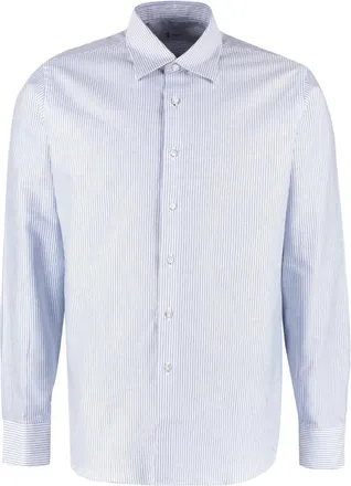 THE (ALPHABET) Camicia in Cotone a Righe - - Shirts - Uomo - Blu - 2XL