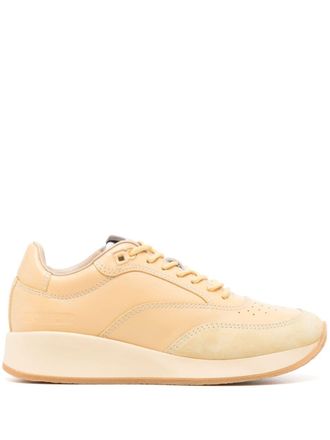 Jacquemus panelled lace-up sneakers - women - Leather - 38 - Yellow