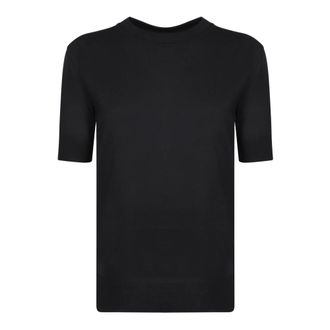 Herno Tops, Dames, Zwart, L, Katoen, T-Shirt