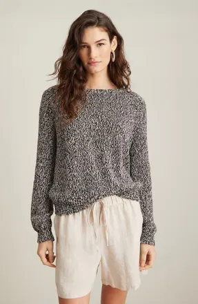Nordstrom Raglan Sweater in Black- Beige Marl at Nordstrom, Size Xx-Small