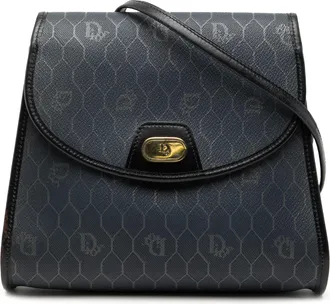 Dior Tweedehands honingraat gecoate canvas schoudertas