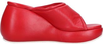 Casadei Wedge Heel Mules - Dames - Sleehakken - Rood - 37 EU - Leer - Schoenen