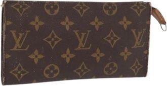 Louis Vuitton Tweedehands Canvas Louis Vuitton tassen - Dames - Vintage Clutch - Bruin - ONE Size - Vintage