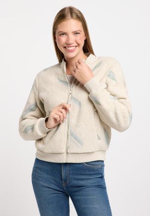 Ragwear Fleecejacke RAGWEAR CAIRRO PRINT, Damen, Gr. XXL, bone, Fleece, Obermaterial: 100% Polyester, gemustert, Basic h&uuml;ftlang, Rundhals, Jacken Fleecejacke