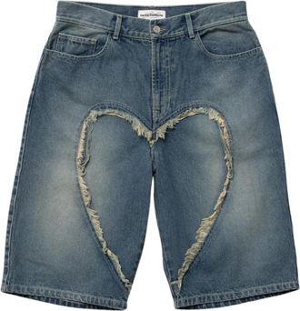 Carne Bollente Wide Denim Shorts - Heren - Denim shorts - Blauw - W28 - Denim - Korte Broeken