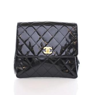 Chanel Pre-owned Leather chanel-bags - Dames - Vintage Rugzakken - Zwart - ONE Size - Leer - Vintage