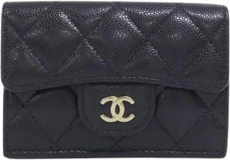 Chanel Pre-owned Timeless Classic Caviar Skin Portemonnee - Dames - Vintage Accessoires - Zwart - ONE Size - Leer - Vintage