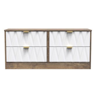 Welcome Furniture Ottawa Ready Assembled 4 Drawer Bed Box in White Matt & Vintage Oak - Welcome Furniture | TJ Hughes