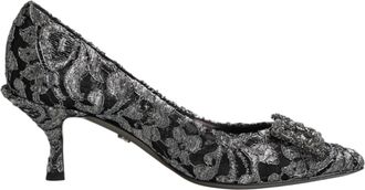Dolce & Gabbana Silver Lace DG Amore Heels Pumps Womens Shoes