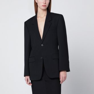 Balenciaga Single-breasted black wool jacket