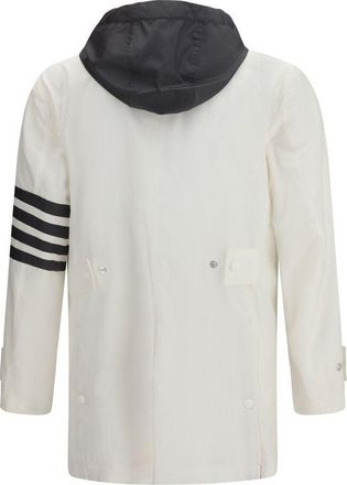 Thom Browne Striped Grosgrain Detail Jacket - White