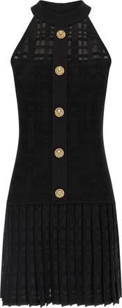 Balmain Black Tartan knit dress